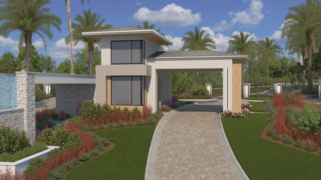 covered archway over gatekeepers building leading into vivid shores